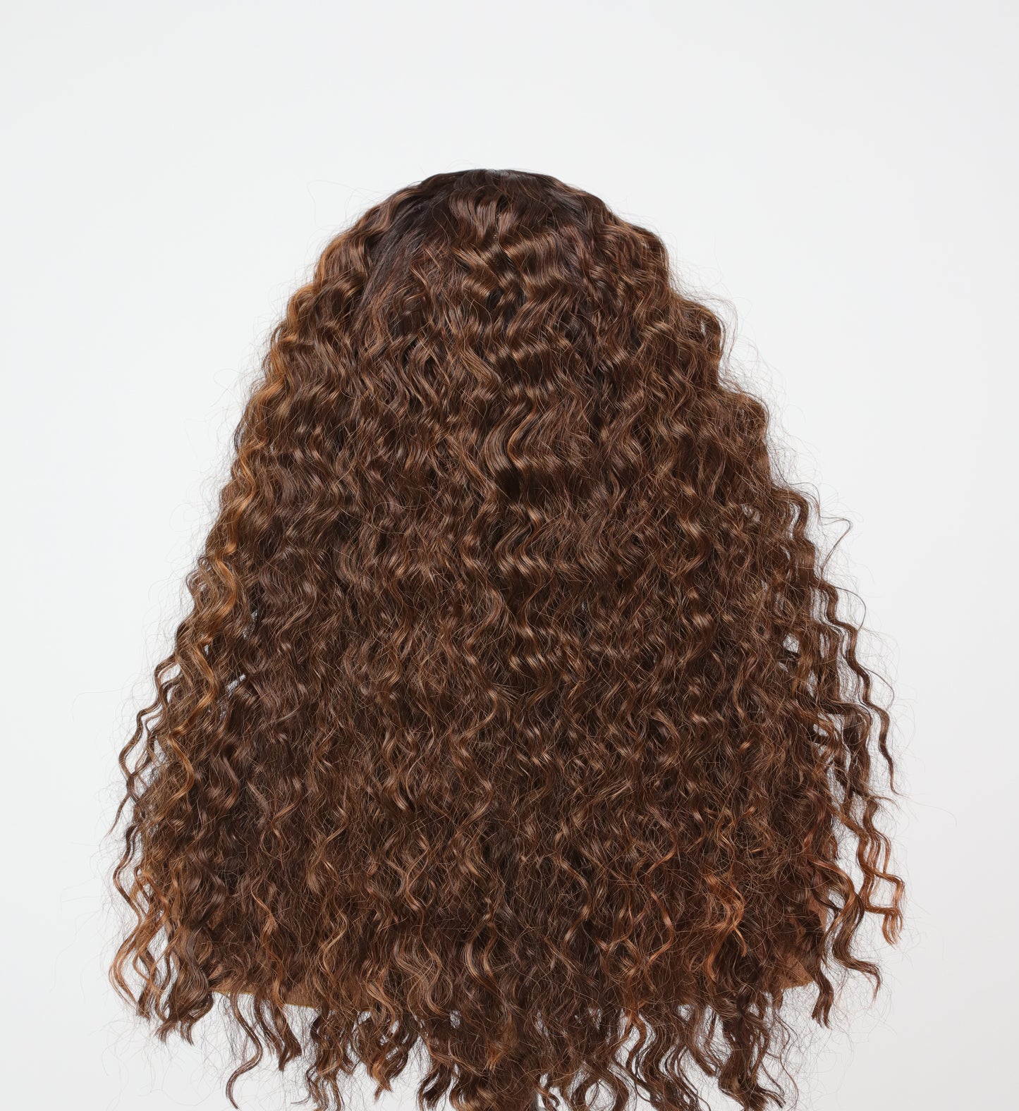 Curly Chestnut Brown Wig (Synthetic Fibers)